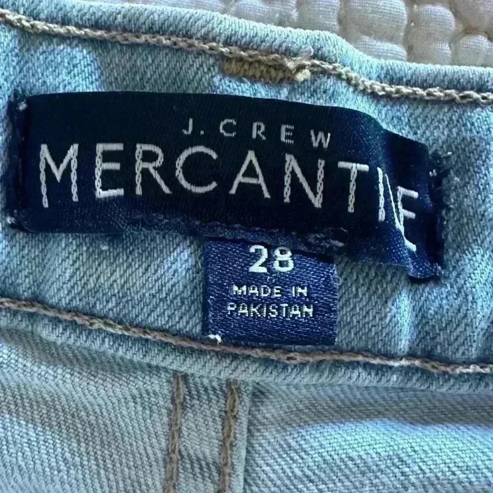 J.Crew Mercantile High-Rise Button-Fly Denim Shorts Size 28 Fray Edge Stretch - Picture 5 of 8
